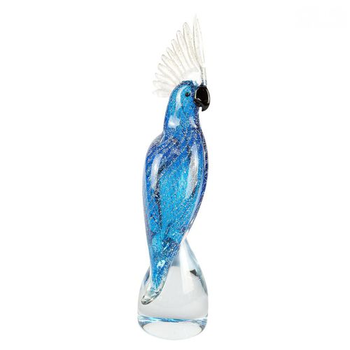 Scultura in vetro di Murano - PARROT  - Original Murano Glass s.n.c. - in cristallo / in argento