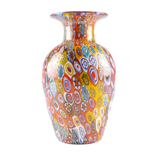 Vaso classico - MILLEFIORI COLOURFUL MIX - Original Murano Glass s.n.c. - in vetro soffiato / in vetro di Murano / fatto a mano
