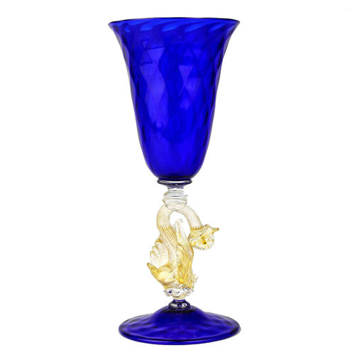Bicchiere a calice - VENETIAN SWAN - Original Murano Glass s.n.c. - in vetro soffiato / in vetro di Murano