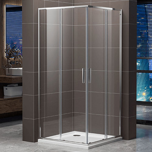 Box doccia in vetro - A2721 - Shaoxing Joyful Bathroom Co., Ltd - in lega d'alluminio / con sportello battente / quadrato