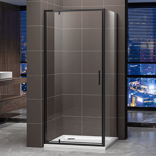 Box doccia in lega d'alluminio - A2724 - Shaoxing Joyful Bathroom Co., Ltd - con porta pivotante / quadrato / vetro trasparente