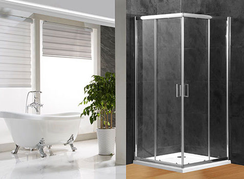Box doccia in vetro - A1800F - Shaoxing Joyful Bathroom Co., Ltd - con porta scorrevole / d'angolo / vetro trasparente