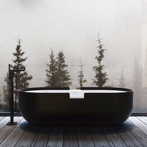 Vasca da bagno ovale - B118W2 - Munk Building Materials Co., Ltd. - ad isola / per ambiente abitativo / in Solid Surface
