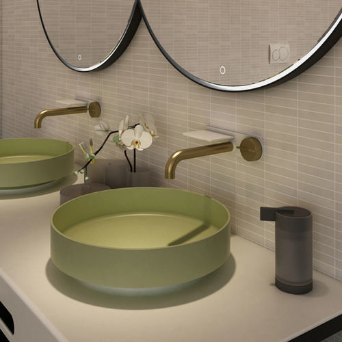 Miscelatore per lavabo - 92W150 - Munk Building Materials Co., Ltd. - a muro / in ottone / in Solid Surface