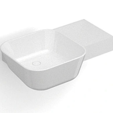 Lavabo a muro - P128W2 - Munk Building Materials Co., Ltd. - in Solid Surface / rettangolare / 1 foro