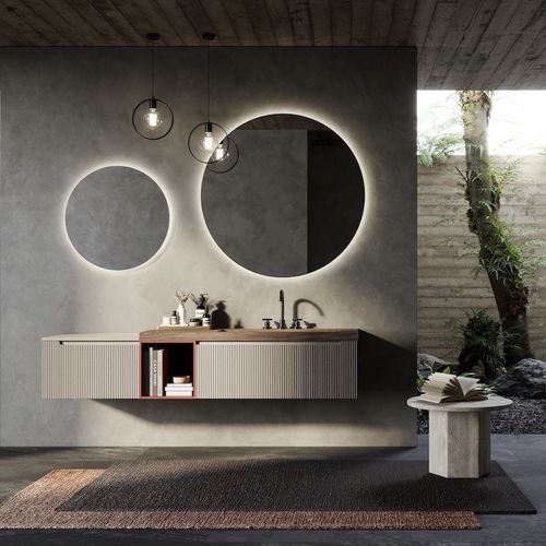Mobile lavabo a muro - VERTIGO EVOLUTION VE17 - PUNTOTRE - in HPL / polimerico / contemporaneo