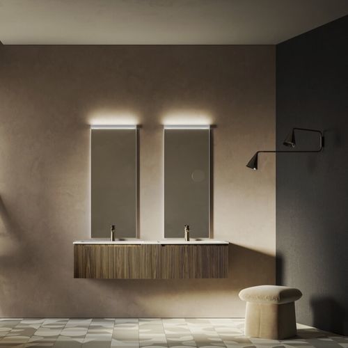 Mobile lavabo doppio - VERTIGO EVOLUTION VE14 - PUNTOTRE - sospeso / polimerico / contemporaneo