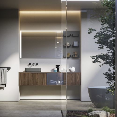 Mobile lavabo sospeso - CORNICI SYSTEM 14 - PUNTOTRE - in legno / contemporaneo / senza ante