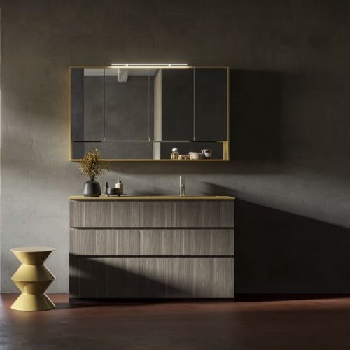 Mobile lavabo da appoggio - COMP.34 - PUNTOTRE - in noce / contemporaneo / senza ante
