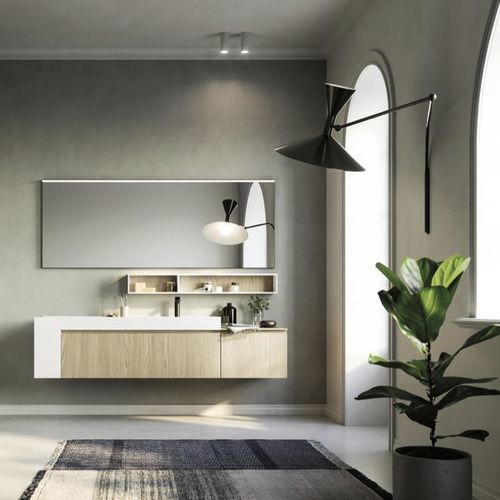 Mobile lavabo sospeso - COMP.04 - PUNTOTRE - in laminato / contemporaneo / senza ante