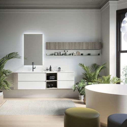 Mobile lavabo sospeso - COMP.09 - PUNTOTRE - in laminato / contemporaneo / senza ante