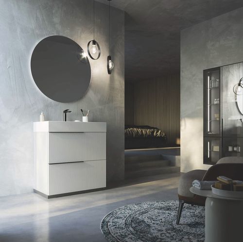 Mobile lavabo da appoggio - VERTIGO 2 - PUNTOTRE - polimerico / contemporaneo / senza ante