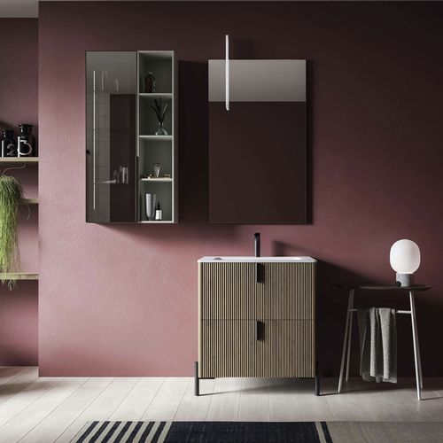 Mobile lavabo da appoggio - VERTIGO 5 - PUNTOTRE - polimerico / contemporaneo / senza ante