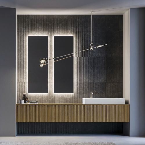 Mobile lavabo sospeso - VERTIGO 6 - PUNTOTRE - polimerico / contemporaneo / senza ante