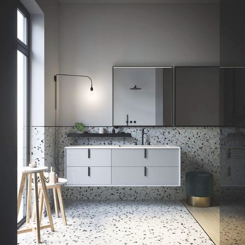 Mobile lavabo sospeso - VERTIGO 10 - PUNTOTRE - in alluminio / polimerico / contemporaneo