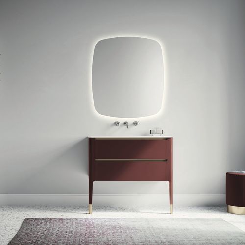 Mobile lavabo a muro - ART01 - PUNTOTRE - in ottone / in laminato / classico