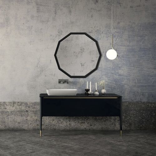 Mobile lavabo a muro - ART08 - PUNTOTRE - in laminato / in ottone / in marmo