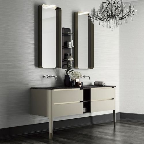 Mobile lavabo doppio - ART10 - PUNTOTRE - a muro / in laminato / in ottone