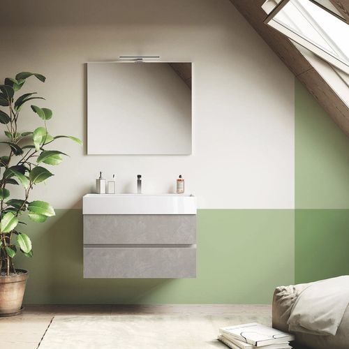 Mobile lavabo sospeso - U&D 12 - PUNTOTRE - in ceramica / in laminato / contemporaneo