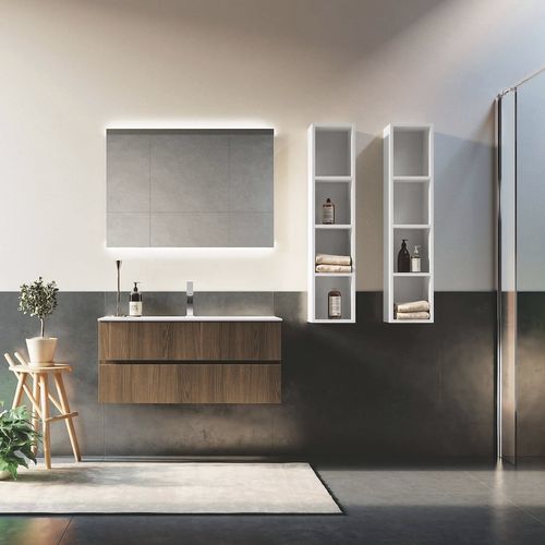 Mobile lavabo sospeso - U&D 07 - PUNTOTRE - in ceramica / in laminato / contemporaneo