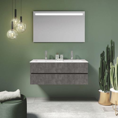 Mobile lavabo doppio - U&D 06 - PUNTOTRE - sospeso / in ceramica / in laminato