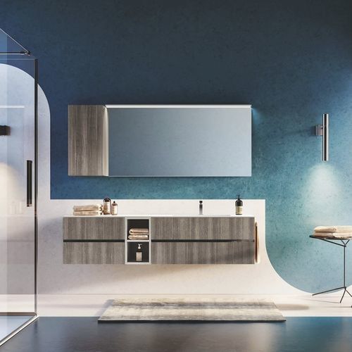 Mobile lavabo sospeso - U&D 04 - PUNTOTRE - in laminato / in Ocritech® / contemporaneo