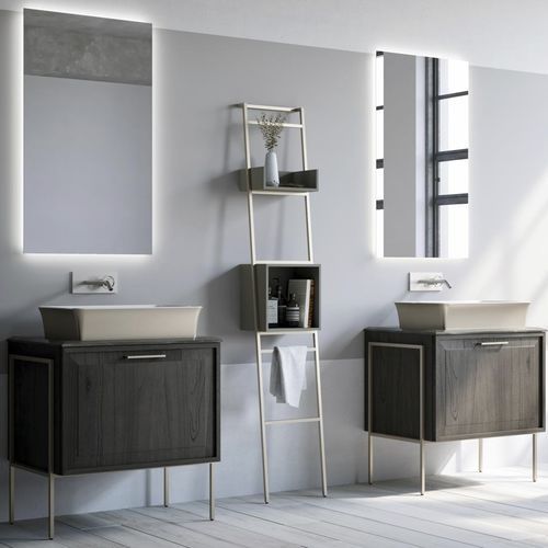 Mobile lavabo doppio - ROMA 6 - PUNTOTRE - da appoggio / in legno / in metallo