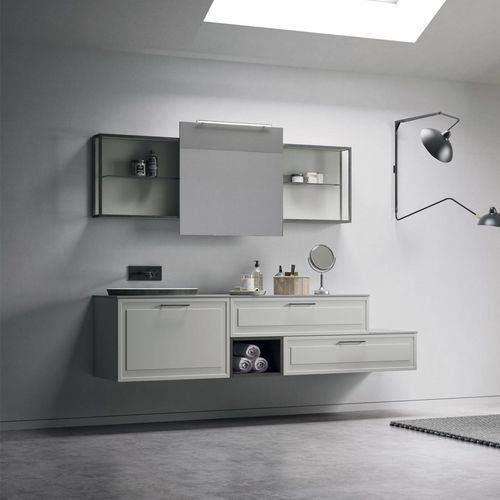 Mobile lavabo sospeso - ROMA 4 - PUNTOTRE - in legno / in alluminio / in stile