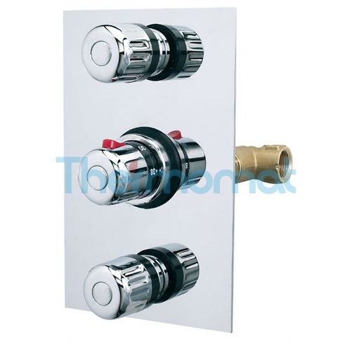 Miscelatore doppio comando da doccia - TMTI2R34VC - Thermomat S.r.l. - da incasso / termostatico / in metallo cromato
