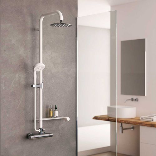 Colonna doccia termostatica - ELSHTSMDXB - Thermomat S.r.l. - contract / in alluminio / finitura cromata