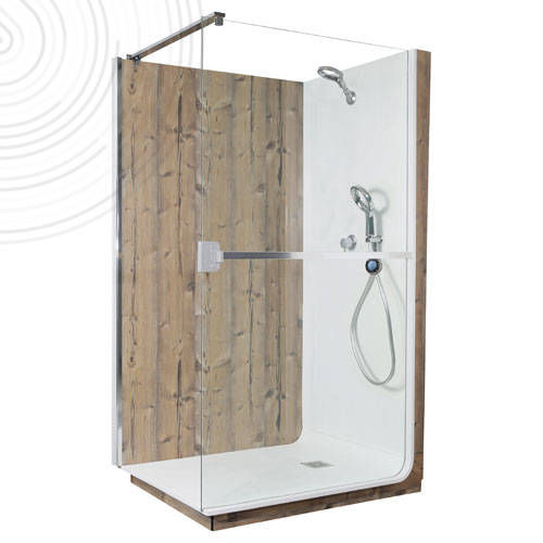 Box doccia in resina - ELMER-120-BE-SAPIN - AYOR BATHROOM - in vetro temprato / in alluminio / fisso