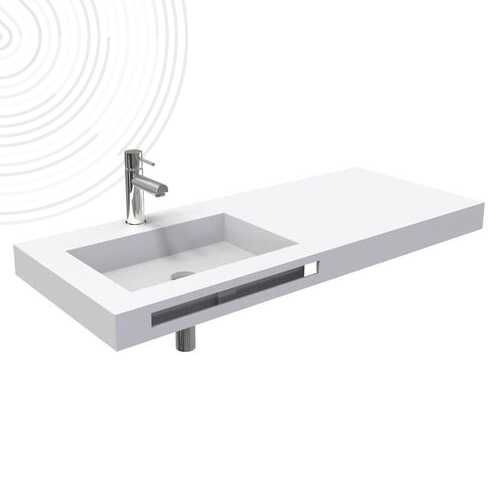 Piano lavabo in Solid Surface - 403511007 - AYOR BATHROOM - con portasalviette integrato