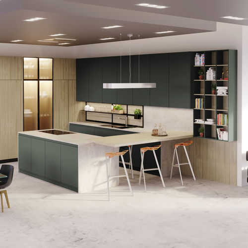 Cucina contemporanea - BC3 - in Fenix NTM / a U / senza maniglie