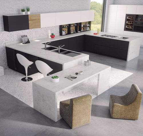 Cucina contemporanea - BC3 - in Fenix NTM / a U / senza maniglie