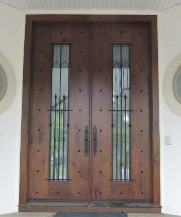 Porta d'ingresso - OLD WORLD : OW-228 - Granddoors - in noce / battente / semivetrata