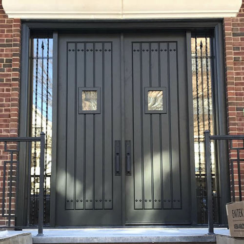 Porta d'ingresso - OLD WORLD : OW-241 - Granddoors - in legno / battente / semivetrata