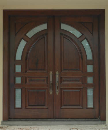 Porta d'ingresso - CLASSIC : CS-809 - Granddoors - in mogano / battente / vetrata