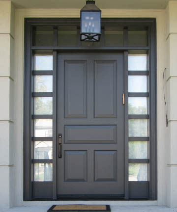 Porta d'ingresso - CLASSIC : CS-832 - Granddoors - in legno di latifoglie / battente / semivetrata