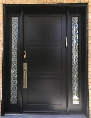 Porta d'ingresso - CONTEMPORARY : CT-49 - Granddoors - in noce / battente / semivetrata