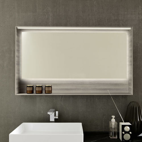 Specchio da bagno a muro - C002 - BAXAR - contemporaneo / rettangolare / luminoso a LED