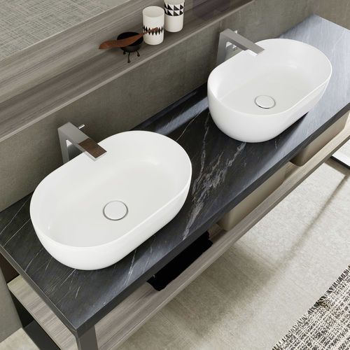 Lavabo da appoggio - C002 - BAXAR - in ceramica / ovale / contemporaneo