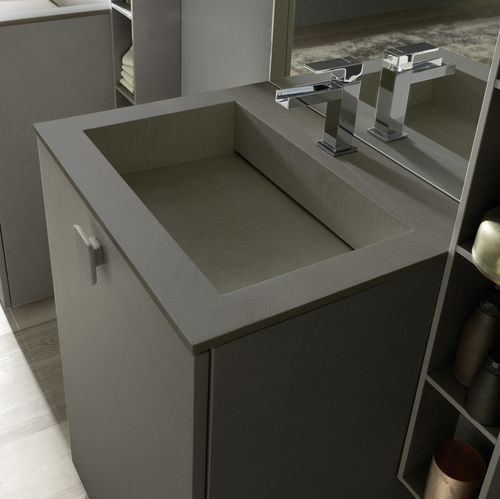 Lavabo da incasso - C005 - BAXAR - in ceramica / con miscelatore / rettangolare
