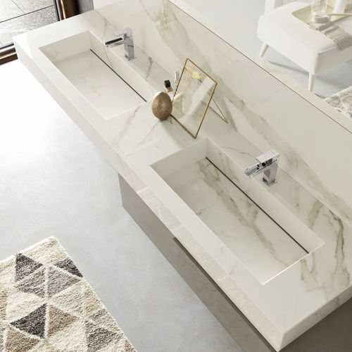 Lavabo da incasso - C101 - BAXAR - in ceramica / doppio / rettangolare