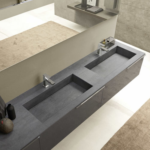 Lavabo da incasso - C105 - BAXAR - in ceramica / doppio / rettangolare