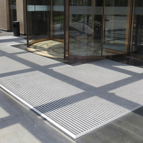 Tappeto d'ingresso per edifici pubblici - WJX - Shanghai Weidan Decorative Materials Co., Ltd - in gomma / in alluminio / antisporco