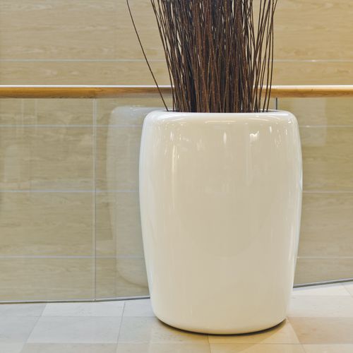 Vaso da giardino in composito - TRACINO - KAMA - da appoggio / rotondo / luminoso