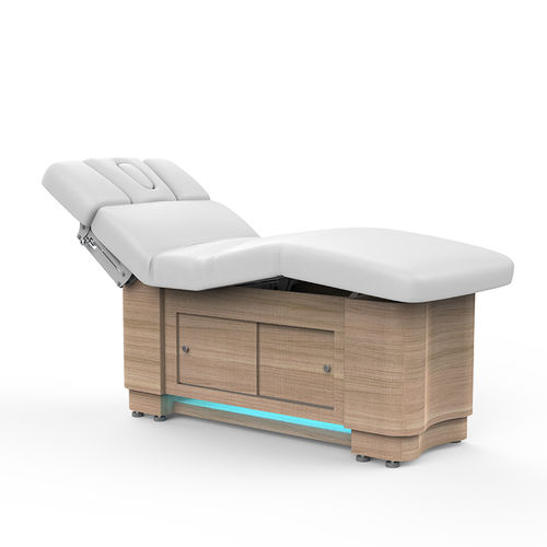 Lettino per massaggi elettrico - 2295C - Silverfox Corporation Limited - in pelle / in legno / con contenitore