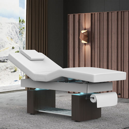 Lettino per massaggi elettrico - 2341A - Silverfox Corporation Limited - in pelle / in legno / ad altezza regolabile