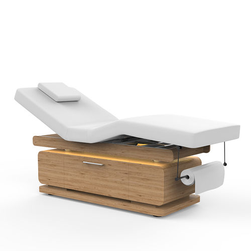 Lettino per massaggi elettrico - 2342A - Silverfox Corporation Limited - in pelle / in legno / ad altezza regolabile