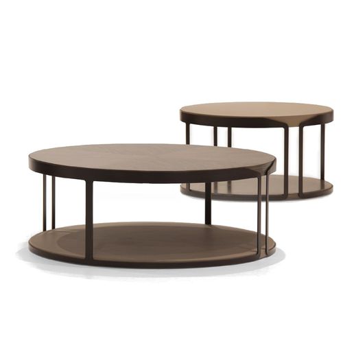 Tavolino basso contemporaneo - V155 - Aston Martin - in rovere / in metallo laccato / con supporto in cuoio